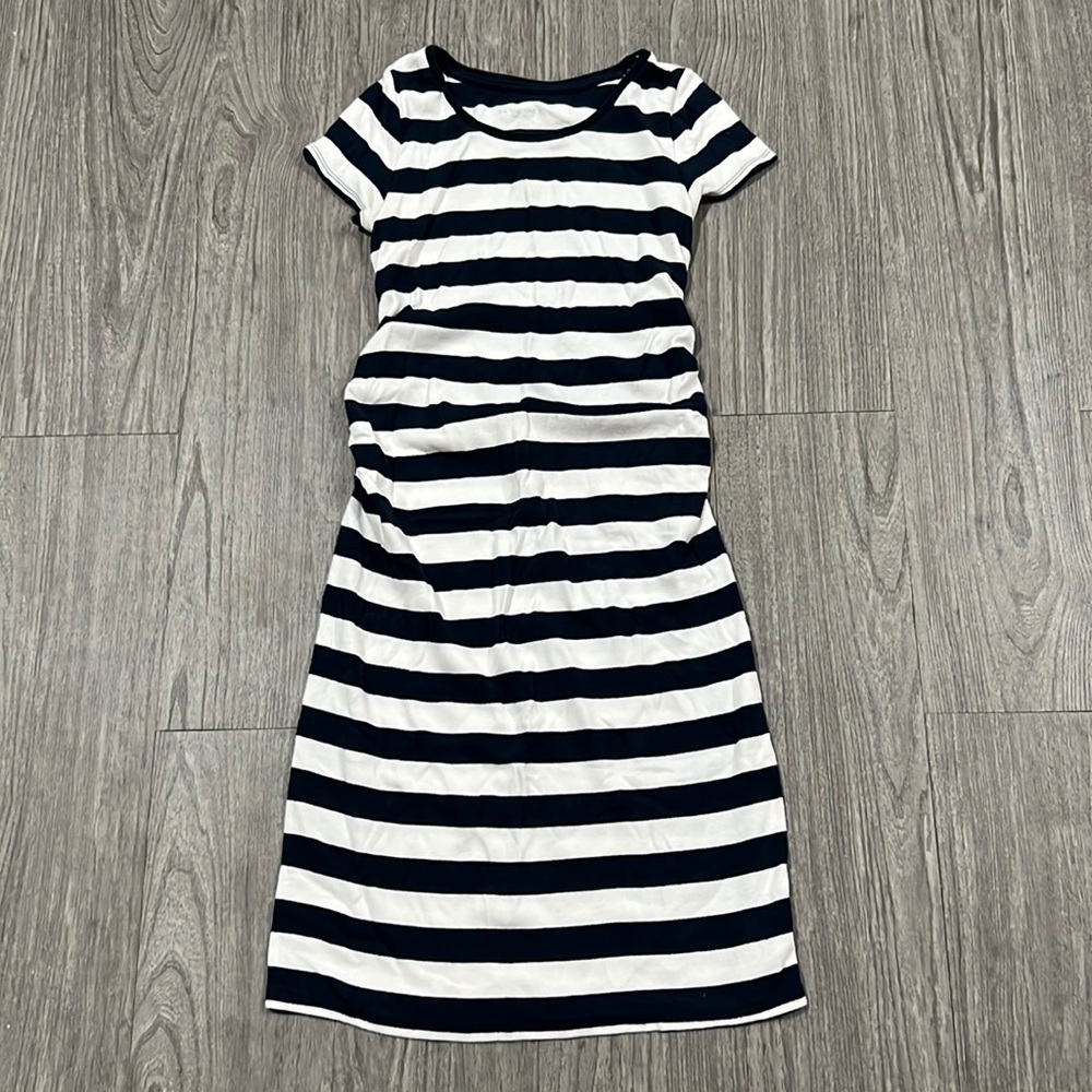 Liz Lange XS Maternity Striped Nautical Blue & White Pregnancy Dress